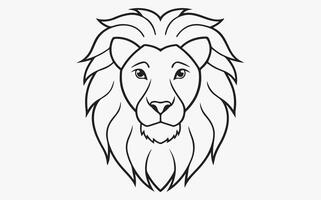 Abstract lion head drawing icon vector