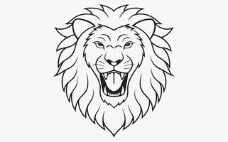 Geometric lion head line art image clipart vector