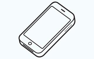 Smartphone line art image vector
