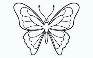 Elegant Intricate Butterfly Outline image vector