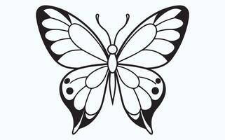 Floral Butterfly Line Design image vector