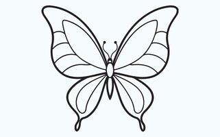 Elegant Butterfly in Flight Sketch vector