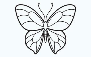Elegant Intricate Butterfly Outline vector