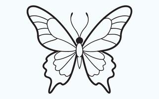 Minimalist Butterfly in Flight Sketch image clipart illustration vector