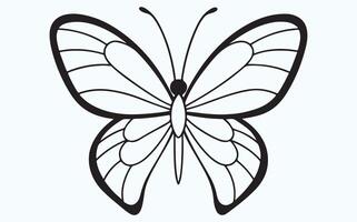 Minimalist Butterfly in Flight Sketch vector