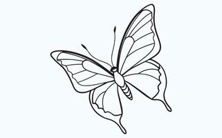 Elegant Butterfly Wings in Line Art image clipart vector
