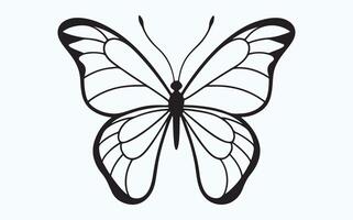 Intricate Butterfly Outline icon vector