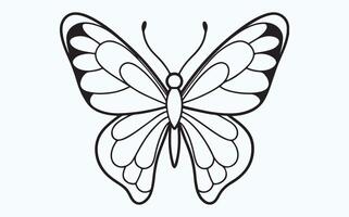 Elegant Intricate Butterfly Outline image cliapart vector