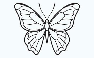 Elegant Minimalist Butterfly Drawing icon vector