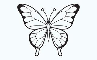 Minimalist Butterfly in Flight Sketch icon vector