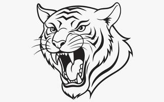 Minimal Abstract tiger head sketch vector