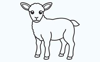 Minimalist Lamb line art image clipart vector