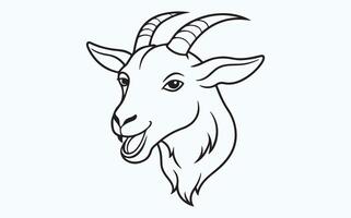 Goat head sketch image vector