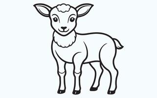 Minimalist Lamb line art vector