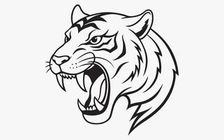 Minimal Abstract tiger head sketch icon vector
