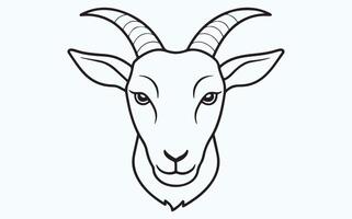 Goat head sketch icon vector