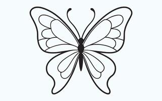 Minimalist Butterfly in Flight Sketch icon clipart illustration vector