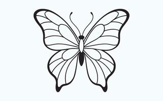 Simple Butterfly Line Illustration vector