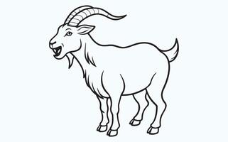 Goat line art image vector