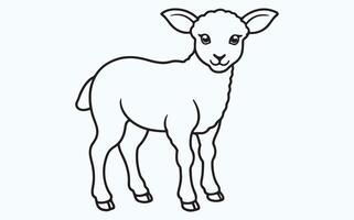 Lamb line art icon vector
