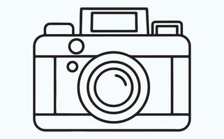 Camera line drawing ICON vector