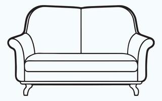 Simple Sofa Outline Art vector