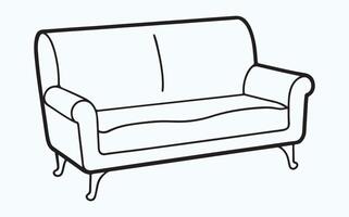 Simple Sofa Outline Art image vector