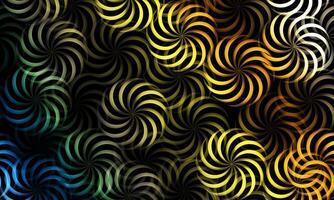 Abstract seamless pattern with yellow circle elements on dark background. vector