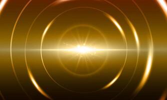 Abstract gold light motion circle shiny background. vector