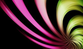 Abstract colorful stripes on black background with geometric round shape. vector