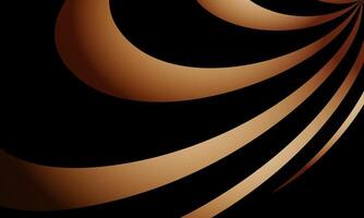 Abstract brown stripes on black background with geometric round shape. vector