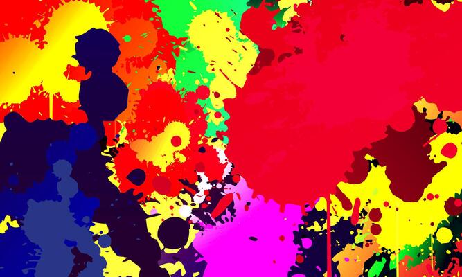 Bright colorful watercolor splash splatter stain brush strokes background. bright ink.