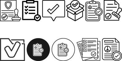 Approve Related Line Icons set collection vector