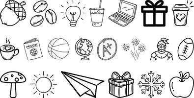 Doodle Icons set collection design vector