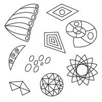 Set of thin line abstract geometric shapes. Illustrations with geometric elements. vector