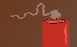 Extinguished candle in cartoon style. The candle went out. Illustrations with gradients. vector