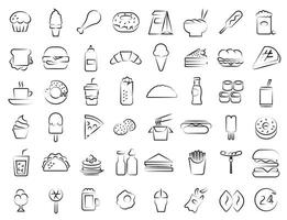 Set of various fast food icons. Fast food and drinks. Fast food icons set. vector