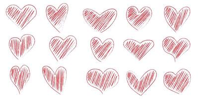 Love. Strokes of the heart with red paint inside on a white background. vector