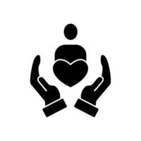 caring concept line icon. Simple element illustration.caring concept outline symbol design. vector