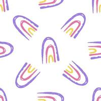 Hand drawn pencil color brush rainbow seamless pattern. Festive concept. Hand drawn sketch. vector