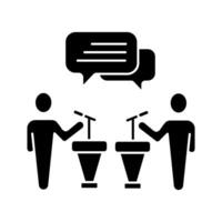 debate concept line icon. Simple element illustration. debate concept outline symbol design. vector