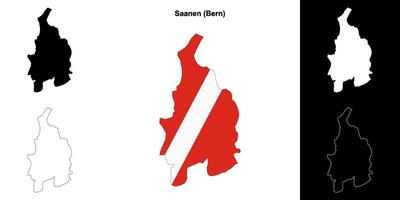 Saanen blank outline map set vector