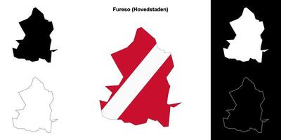 Fureso municipality outline map set vector