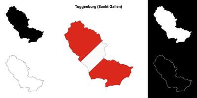 Toggenburg blank outline map set vector