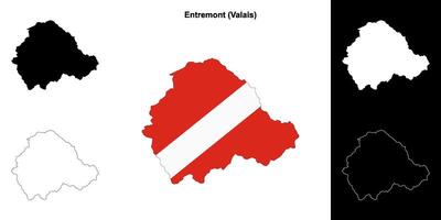 Entremont blank outline map set vector