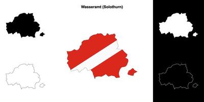 Wasseramt blank outline map set vector