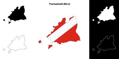 Trachselwald blank outline map set vector