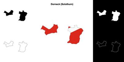 Dorneck blank outline map set vector