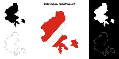 Unterklettgau blank outline map set vector