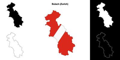 Bulach blank outline map set vector